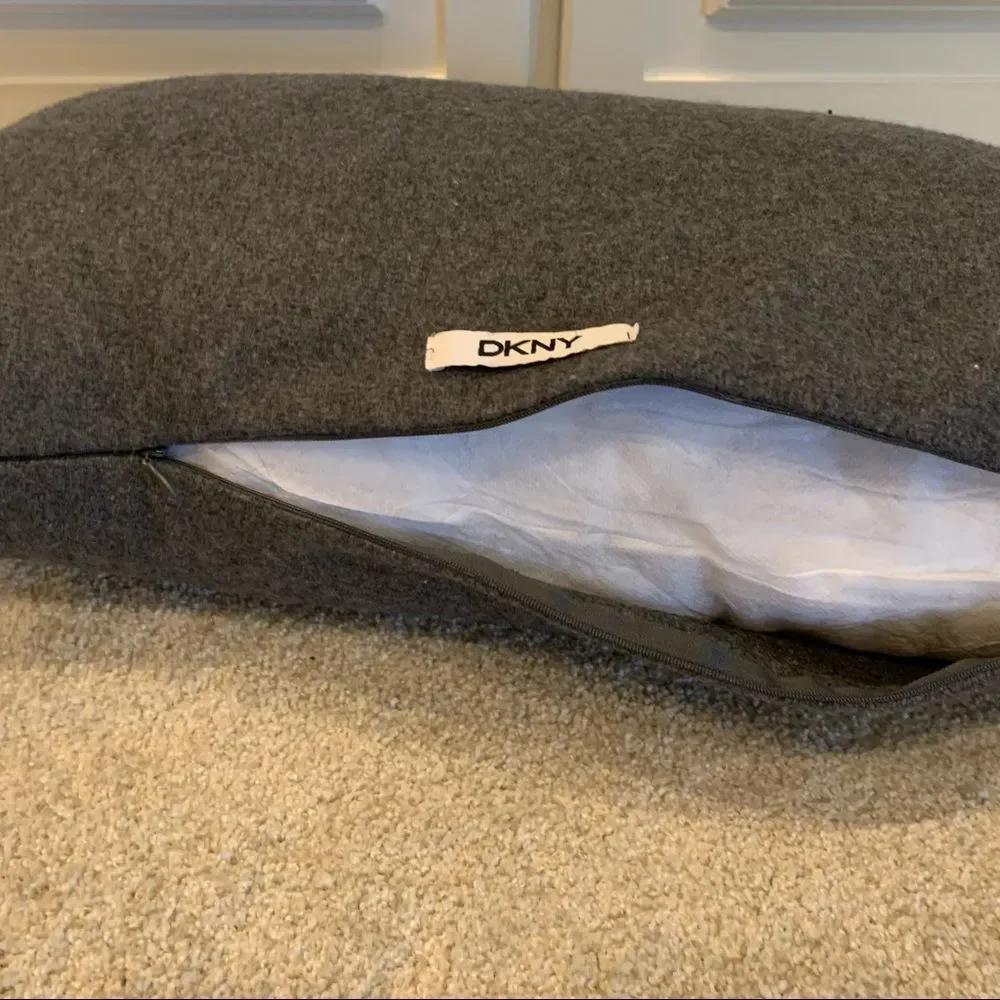 DKNY Accent Gray Wool Decorative‎ Pillow